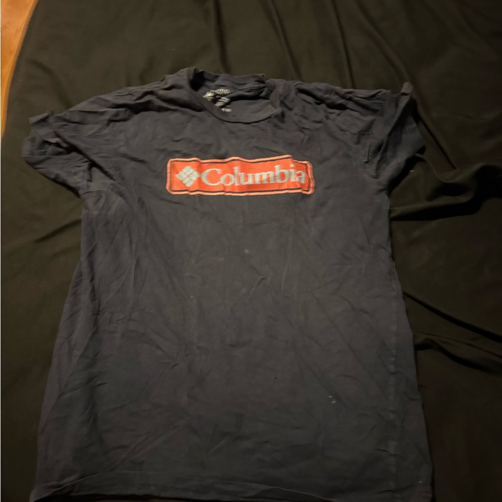 Columbia Men's Navy Tee with Red Emblem